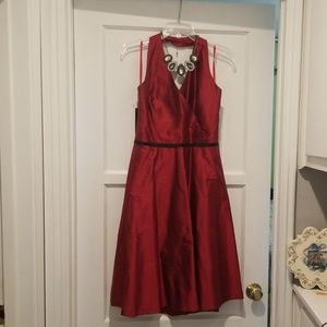 Red halter top dress